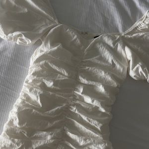 White Ruffled Off The Shoulder Dress🤍